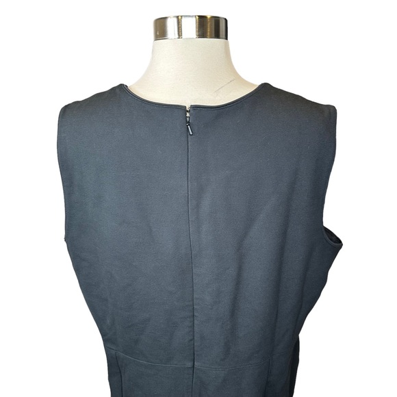 Lands End Dress Womens Skull Sleeveless Stretch Midi Skater Pockets Black 18T - Picture 7 of 10